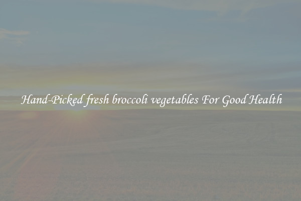 Hand-Picked fresh broccoli vegetables For Good Health