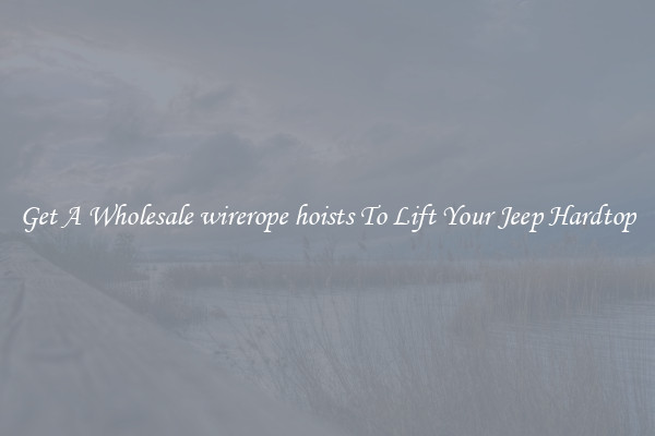 Get A Wholesale wirerope hoists To Lift Your Jeep Hardtop