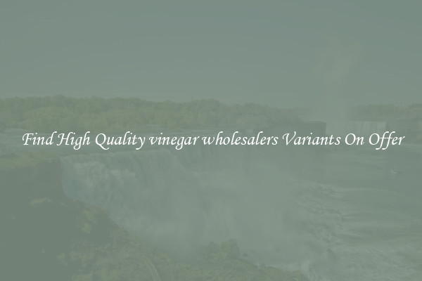 Find High Quality vinegar wholesalers Variants On Offer