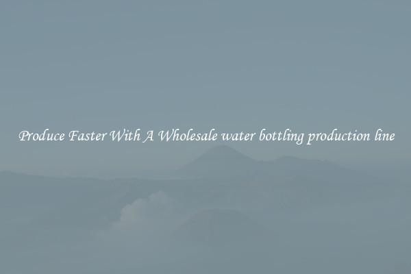 Produce Faster With A Wholesale water bottling production line
