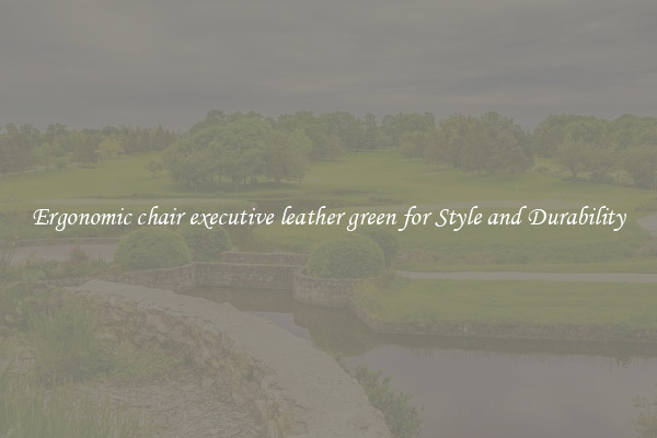 Ergonomic chair executive leather green for Style and Durability