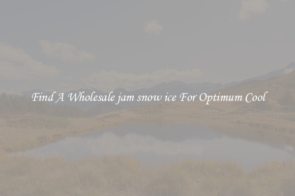 Find A Wholesale jam snow ice For Optimum Cool